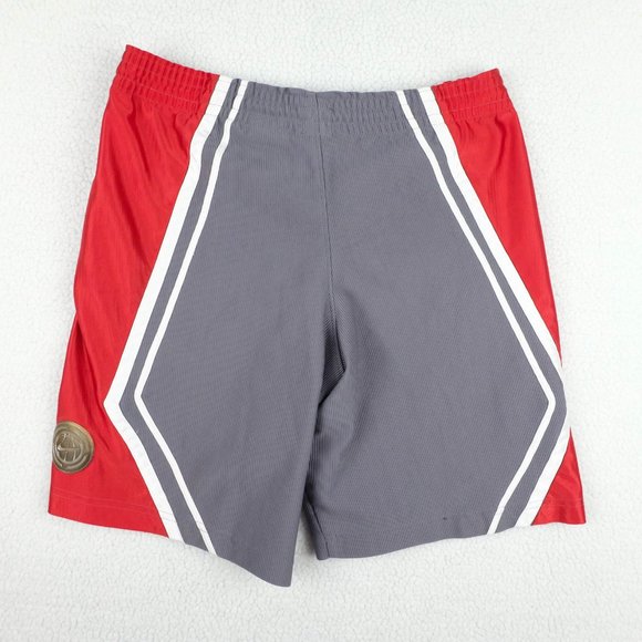 Vintage Nike Basketball Shorts Mens Small Gray Red Striped Ribbed Dri Fit 90s - Picture 3 of 8